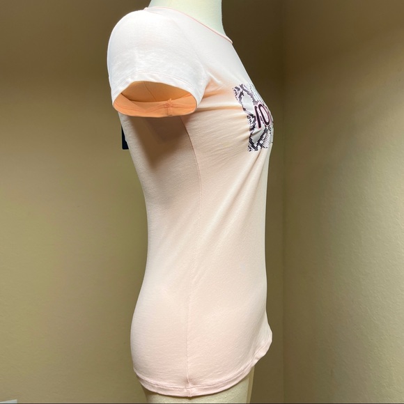 Roberto Cavalli Peach Pink Snakeskin Logo T Shirt Size XS Designer Sexy - Picture 5 of 14
